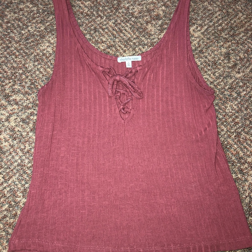 Mauve tie tank top